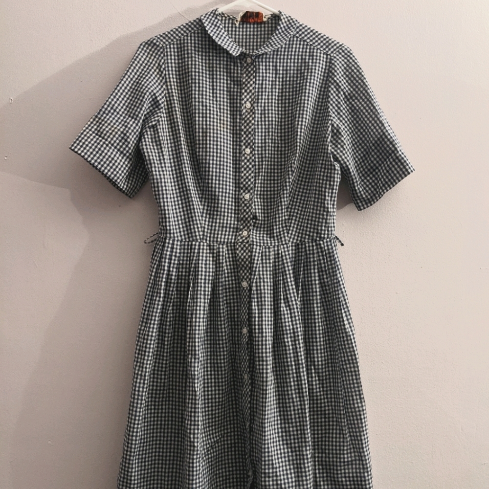 Vintage Gingham Shirt dress
